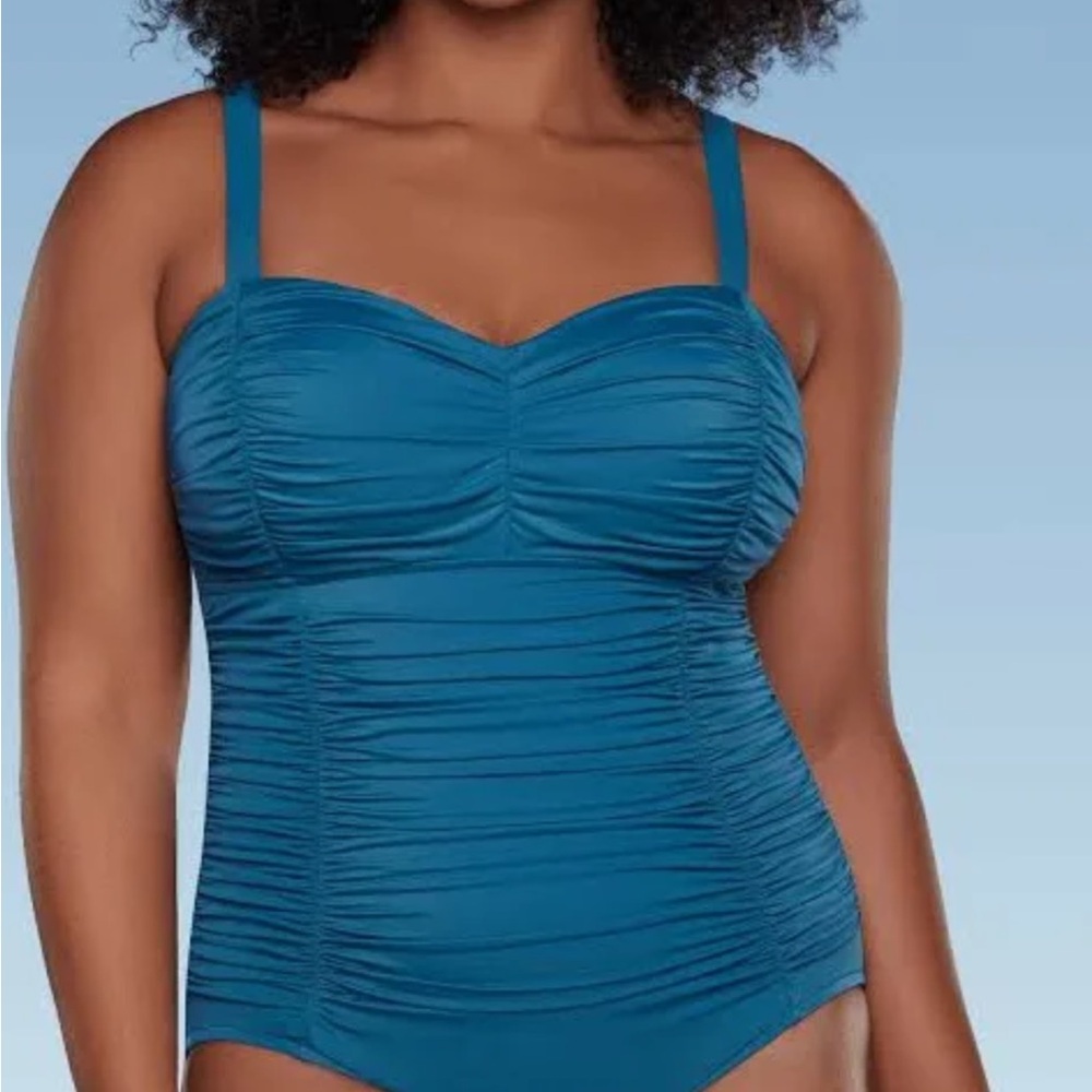 Blue Ruched Women's Swimsuit